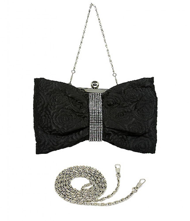 Evening Bag - Quilted Roses &ndash; Black &ndash; BG-7202S-BK